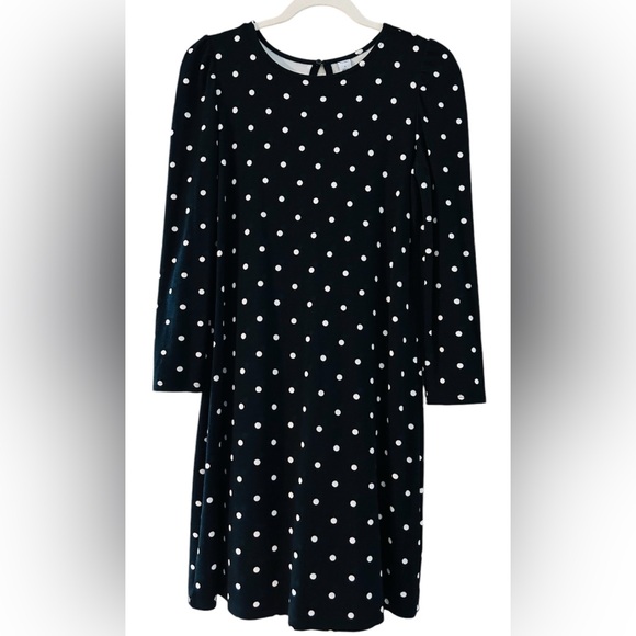 Women Old Navy Polka dot long sleeves dress. Size S. Black and White polka dots - Picture 2 of 10